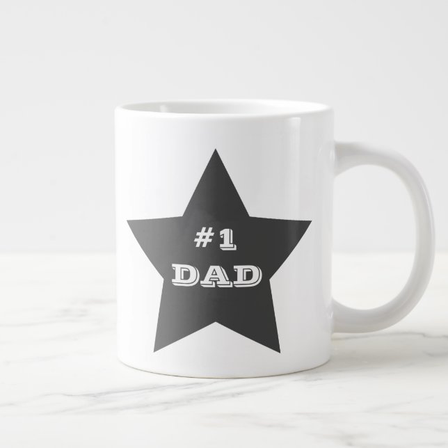 Nummer eins Vater, Nummer 1 Gray Star Jumbo-Tasse (Rechts)