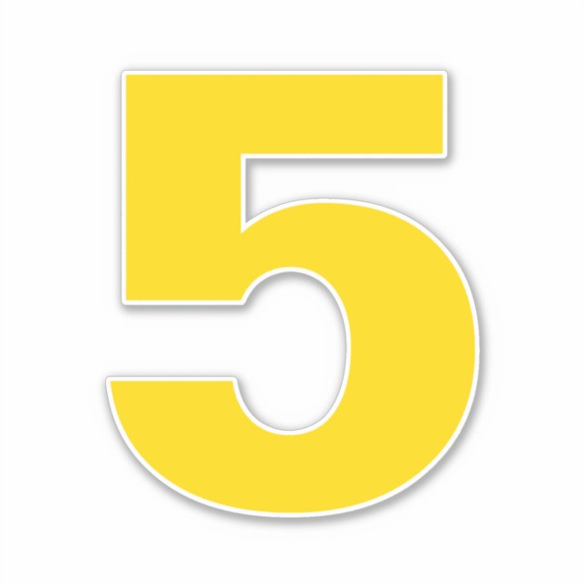 Nummer fünf Gold- und Weißaufkleber Aufkleber (Vorderseite)