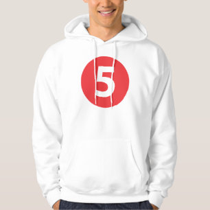 Nummer fünf rot hoodie