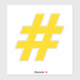 Nummer Hashtag Gold und Weiß Aufkleber