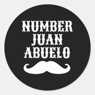Nummer Juan Abuelo Spanisch Mexikanisch Beste Vate Runder Aufkleber