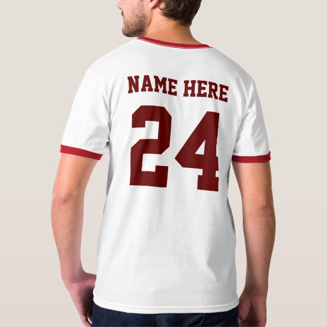 NUMMER NAME TYPOGRAPHY CUSTOM PERSONALISIEREN T-Shirt (Rückseite)