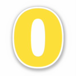 Nummer Null Gold und Weiß Aufkleber