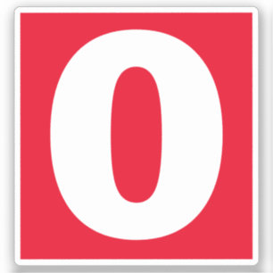 Nummer Null Rot und Weiß Aufkleber