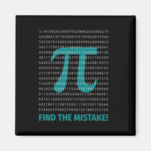 Nummer Pi Math Sprichwort mit Nummer Pi suchen Neb Magnet (Vorne)