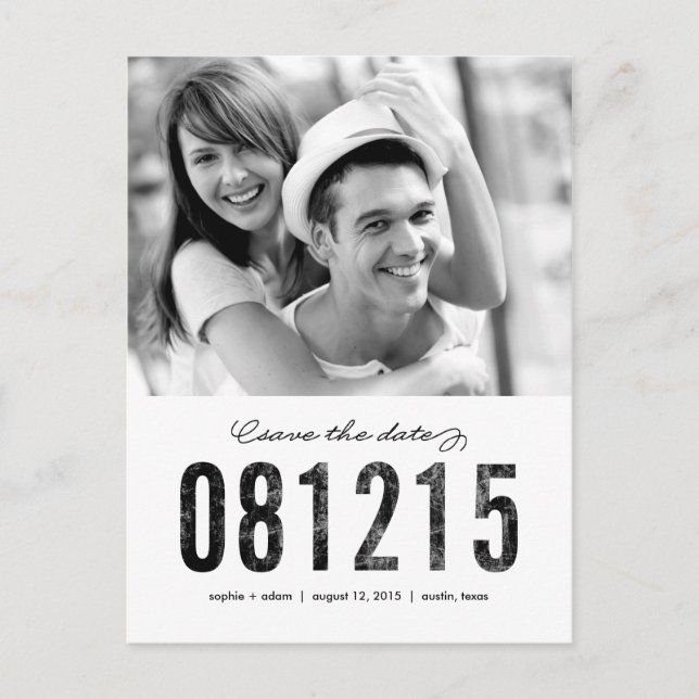 NUMMER Save the Date Postkarte (Vorderseite)
