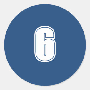 Nummer sechs Planungsvorräte einfach 6 Marineblau  Runder Aufkleber