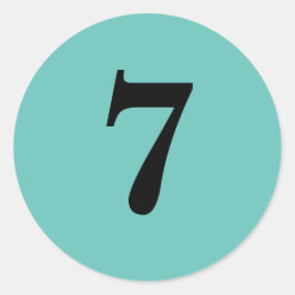 Nummer Sieben Planung liefert einfache 7 Aqua schw Runder Aufkleber
