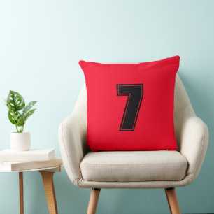 Nummer Sieben Rot Schwarz Home Decor Grad A Baumwo Kissen