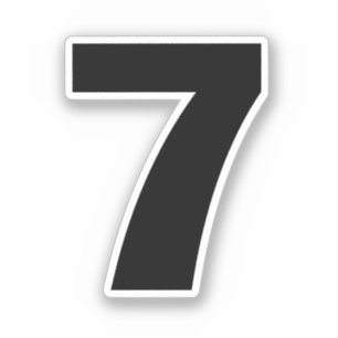 Nummer Sieben Schwarzweiß-Aufkleber Aufkleber