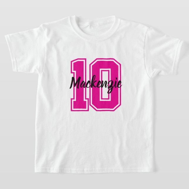 Nummer und Name personalisiert  T-Shirt (Ablage )