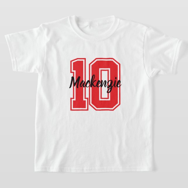 Nummer und Name personalisiert  T-Shirt (Ablage )