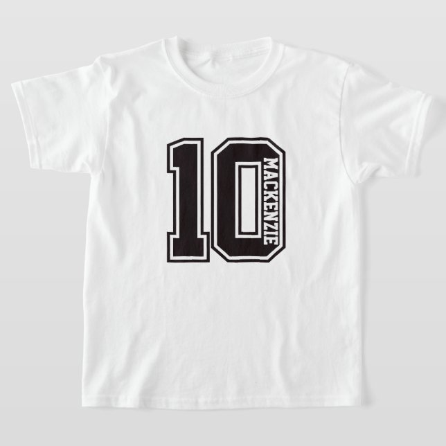 Nummer und Name personalisiert  T-Shirt (Ablage )