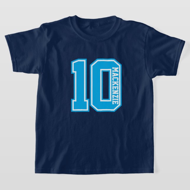 Nummer und Name Personalisierte Varsity  T-Shirt (Ablage )