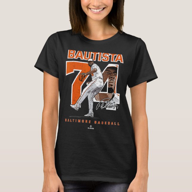 Nummer und Portrait Felix Bautista Baltimore MLBPA T-Shirt (Vorderseite)