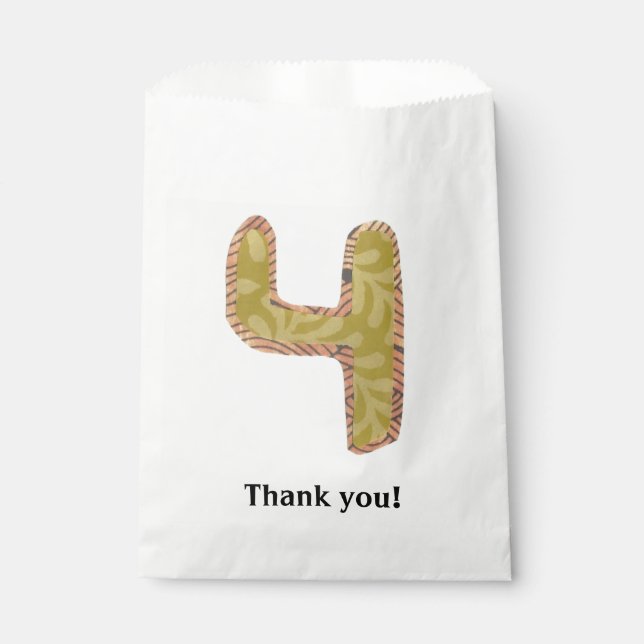 Nummer vier Fahnen Geschenktütchen (Vorderseite)