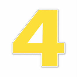 Nummer vier Gold- und Weißaufkleber Aufkleber