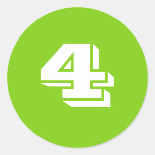 Nummer vier große runde grüne Sticker von Janz