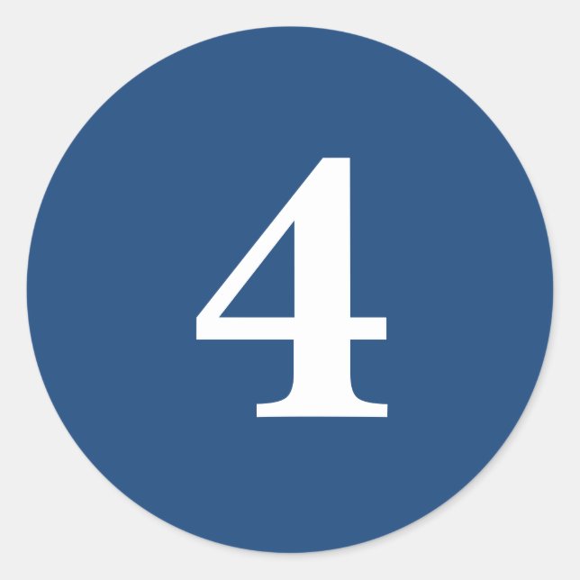 Nummer vier Planungen liefert einfache 4 Marine we Runder Aufkleber (Vorderseite)