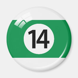 Nummer vierzehn Billardball-Kühlschrankmagnet Magnet