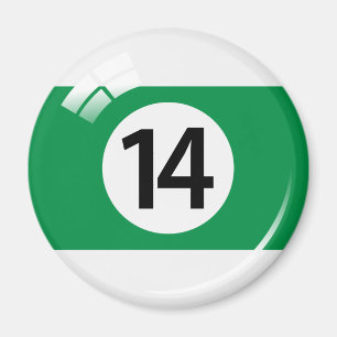 Nummer vierzehn Billardball-Kühlschrankmagnet Magnet