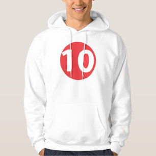 Nummer zehn rot hoodie