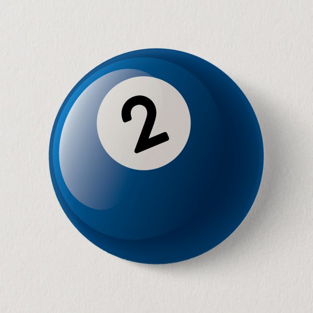 NUMMER ZWEI-BILLARD-BALL BUTTON (Vorderseite)
