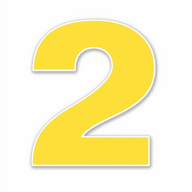 Nummer zwei Gold- und Weißaufkleber Aufkleber (Vorderseite)