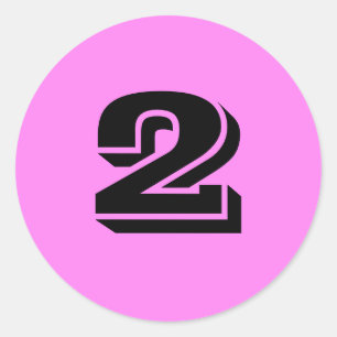 Nummer zwei große runde Violetkleber von Janz Runder Aufkleber