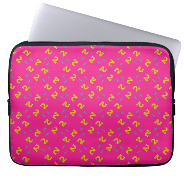 Nummer zwei pink laptopschutzhülle (Vorderseite)