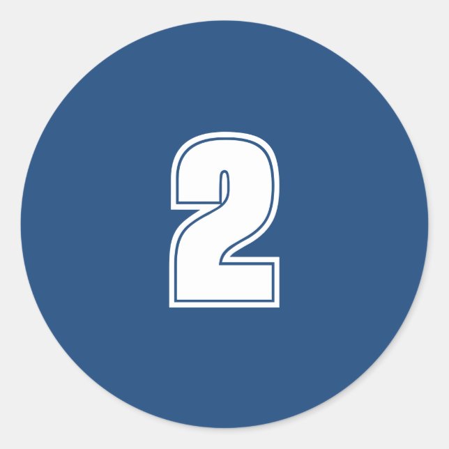Nummer Zwei Planungen liefert einfache 2 Marine we Runder Aufkleber (Vorderseite)