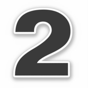 Nummer zwei Schwarzweiß-Aufkleber Aufkleber