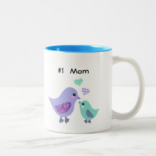 Nummerieren Sie 1 Mamma niedliche lila u. blaue Zweifarbige Tasse