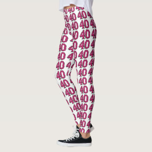 Nummerieren Sie 40 niedliche rosa Rosen des 40. Leggings