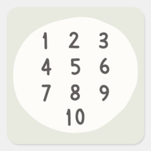 Nummern 1-10 zählen Sticker & Labels