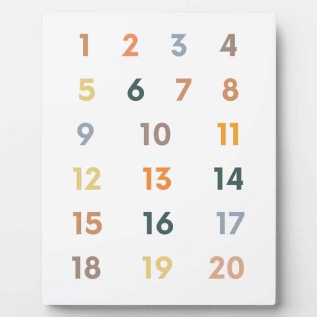 Nummern 1-20 fotoplatte (Vorderseite)