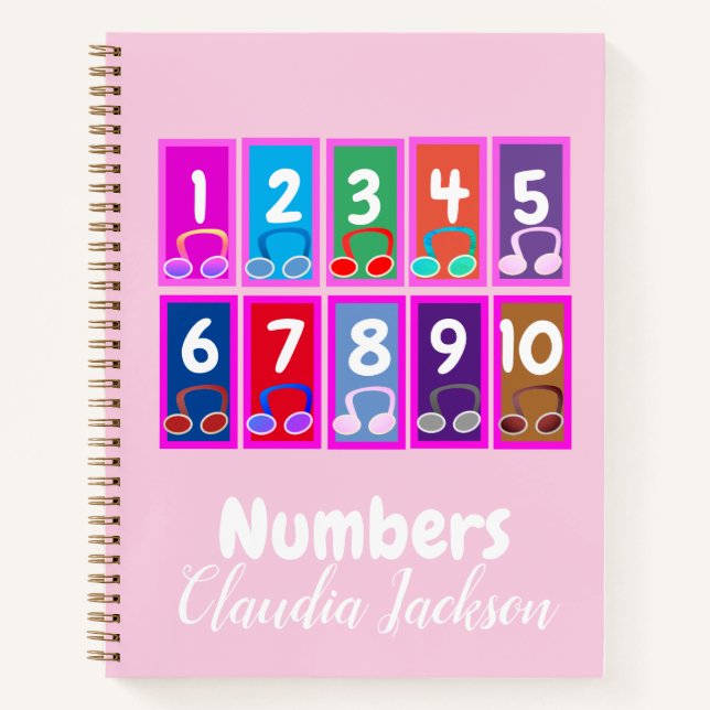 Nummern 1 bis 10 Frühmathematik-Notebook Notizbuch (Vorderseite)