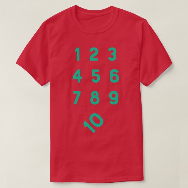 Nummern 1 bis 1 bis 1 bis T-Shirt (Design vorne)