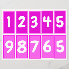 Nummern 1 bis 9 für Zehnenpaare (rosa)