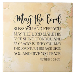 Nummern 6:24-26 Der Herr segne dich und Behalte di Fliese