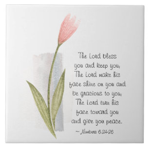 Nummern 6:24-26 Der Herr segne dich und Behalte di Fliese