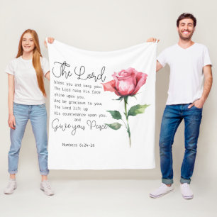 Nummern 6:24-26 Der Herr segne Sie die Blume der R Fleecedecke