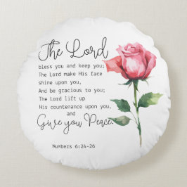 Nummern 6:24-26 Der Herr segne Sie die Blume der R Rundes Kissen