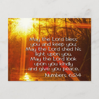 NUMMERN 6:24 BIBLE VERSE - KANN DER HERRLICHE SEGE POSTKARTE