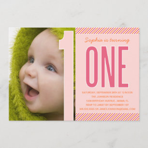NUMMERN ERSTE BIRTHTAGINVITÄT EINLADUNG