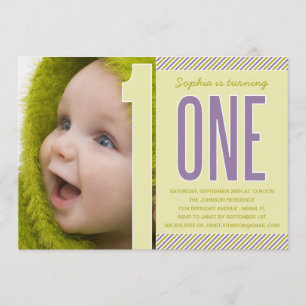 NUMMERN ERSTE BIRTHTAGINVITÄT EINLADUNG