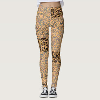 Nummern Muster 01 mit GelbOrange Hintergrund Leggings