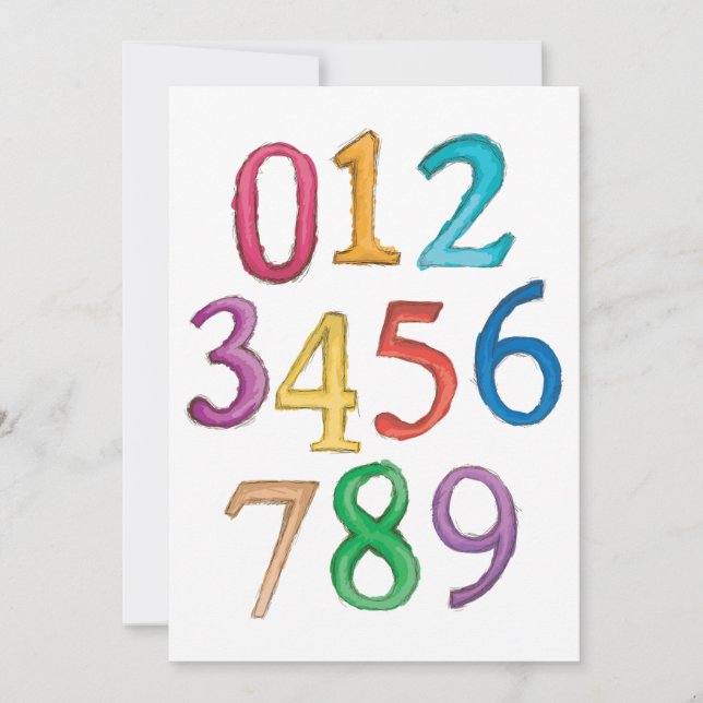 Nummern zu neun Einladungen (Vorderseite)