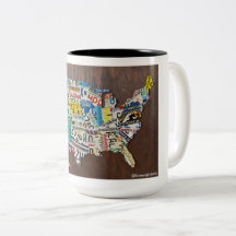 Nummernschild Karte mit zwei Tonen 15oz Tasse