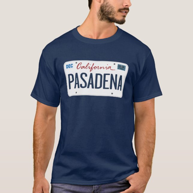 Nummernschild Pasadena California T Shirt (Vorderseite)